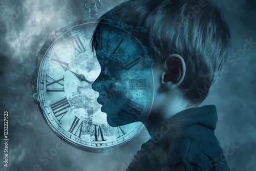 The Passage of Time, Concept of time, clock, time, conceptual, time travel, double exposure