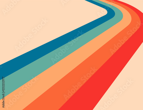 retro vintage 70s style stripes background poster lines. shapes vector design graphic 1970s retro background. abstract stylish 70s era line frame illustration