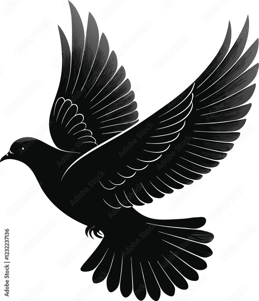 Obraz premium Flying bird Silhouette, Vector Design