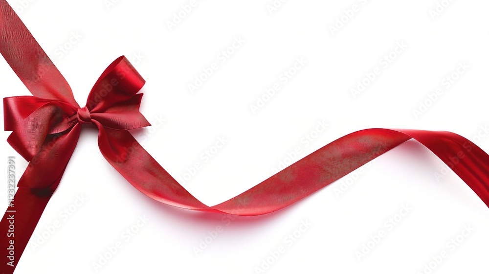 An Adorable Ribbon Bow - Decorated Card Note for Christmas Celebration Greetings. This charming card note, adorned with a beautiful ribbon bow An Adorable Ribbon Bow - Decorated Card Note for Christmas Celebration Greetings. This charming card note, adorned with a beautiful ribbon bow