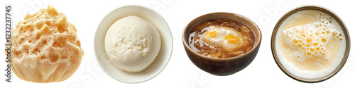 Fufu fusion isolated on transparent background, PNG, Set of photo