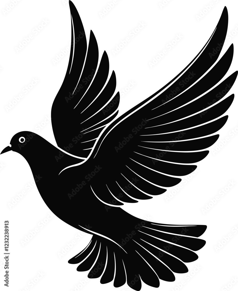 Obraz premium Flying bird Silhouette, Vector Design