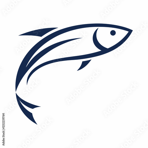 Minimalist Fish Logo Vector Design. photo