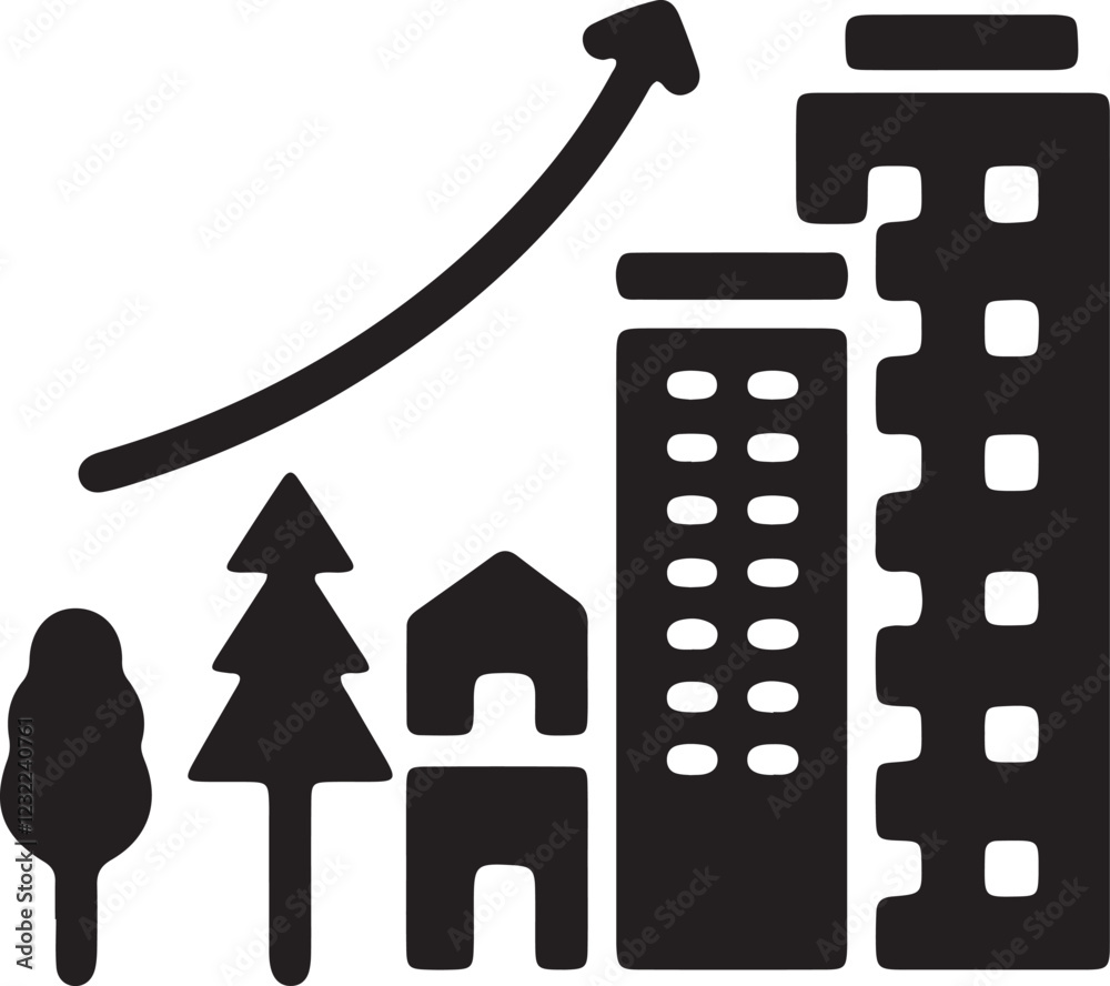 Illustration of a building surrounded by trees Illustration of a building surrounded by trees