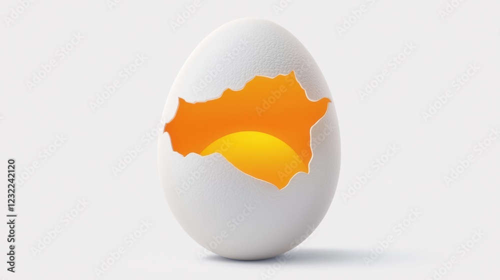 A creative depiction of a white egg with an artistic cut-out revealing a bright orange sun inside, symbolizing warmth and new beginnings. A creative depiction of a white egg with an artistic cut-out revealing a bright orange sun inside, symbolizing warmth and new beginnings.