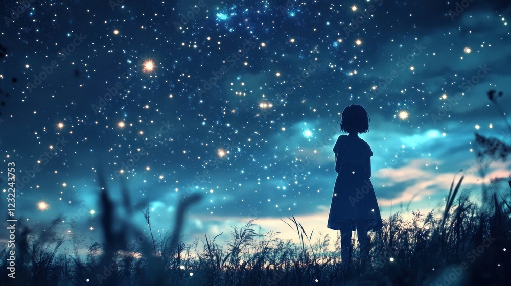 Obraz premium Starry Night Girl