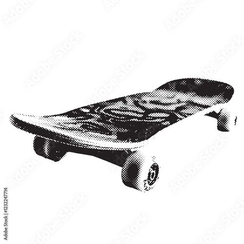 skateboard 1980s and 1990s vintage halftone grunge vector design element