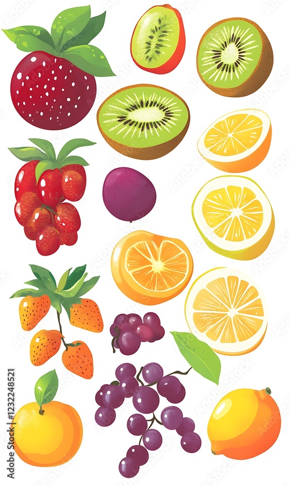 a group of fruit falling in the air