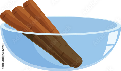 Cinnamon sticks infusing in a glass bowl, creating a warm and inviting aromatic spice preparation
