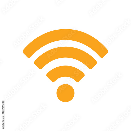 Orange wifi icon vector illustration design on white background.