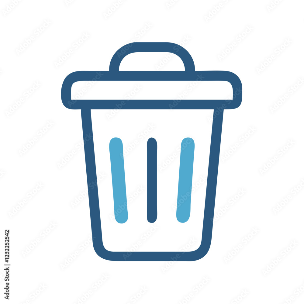 Trash Bin Icon Vector: Simple Waste Disposal Illustration Trash Bin Icon Vector: Simple Waste Disposal Illustration