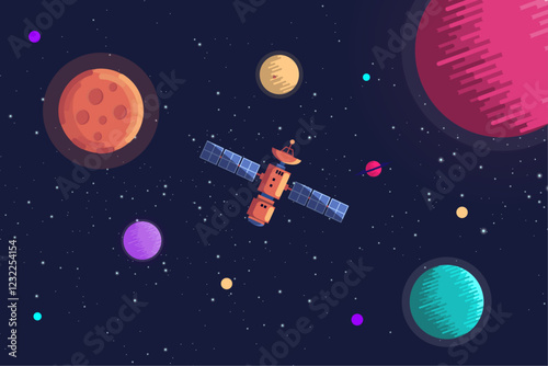 Space planet spaceship