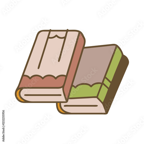 Stylized Pile of Books Design in Vector Format"