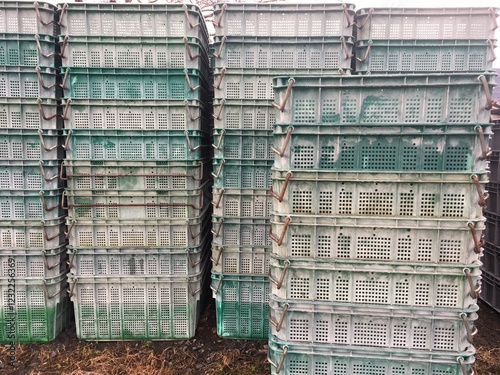 Neat and tidy garbage collection baskets.