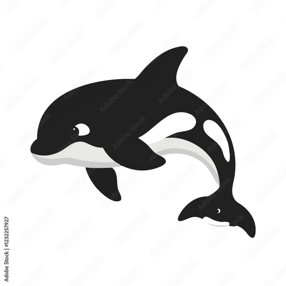 Fototapeta premium Stylized Killer Whales Design in Vector Format