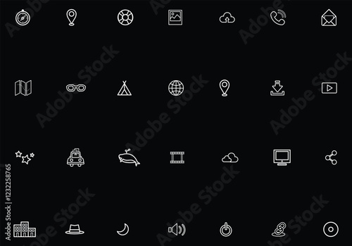 set of icons in trendy line style. Business, ecommerce, finance, accounting. Big set Icons collection. Vector illustration