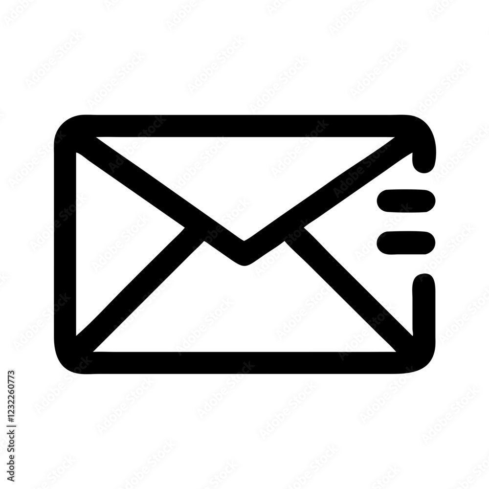 Stylized Open Envelope Vector with Letter Stylized Open Envelope Vector with Letter