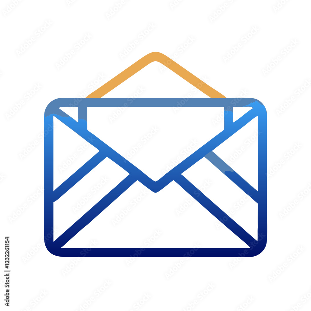 Stylized Open Envelope Vector with Letter Stylized Open Envelope Vector with Letter