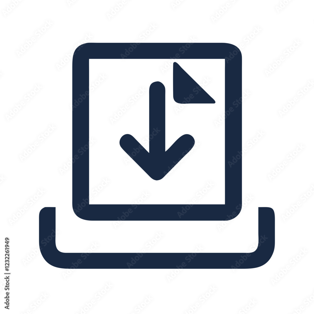 Minimalist File Download Symbol in Vector Format Minimalist File Download Symbol in Vector Format
