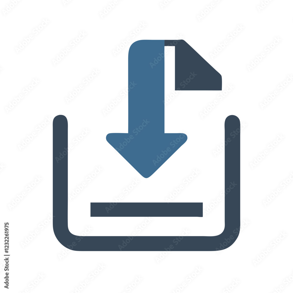 Minimalist File Download Symbol in Vector Format