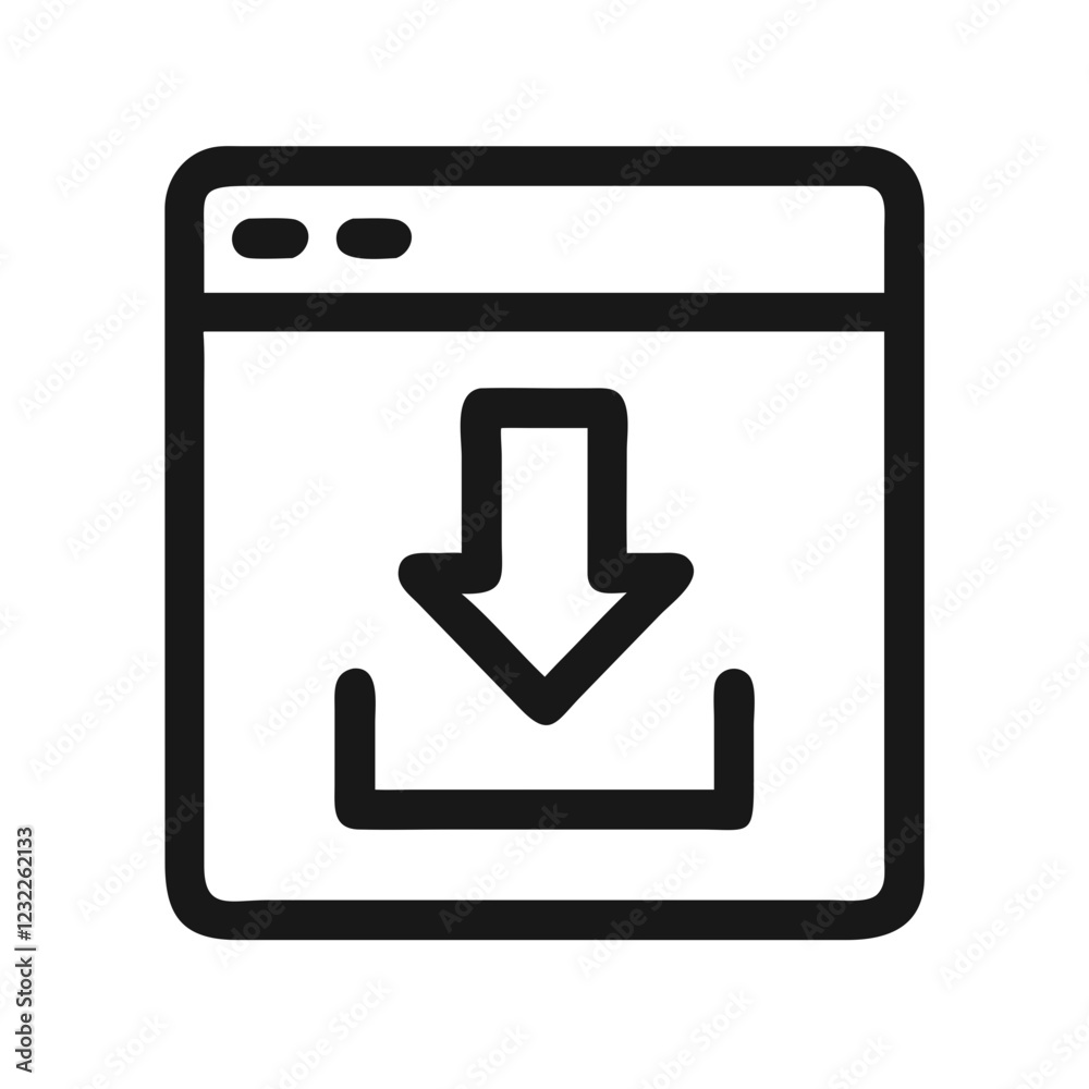 Clean Download Icon Vector for File Transfer Clean Download Icon Vector for File Transfer
