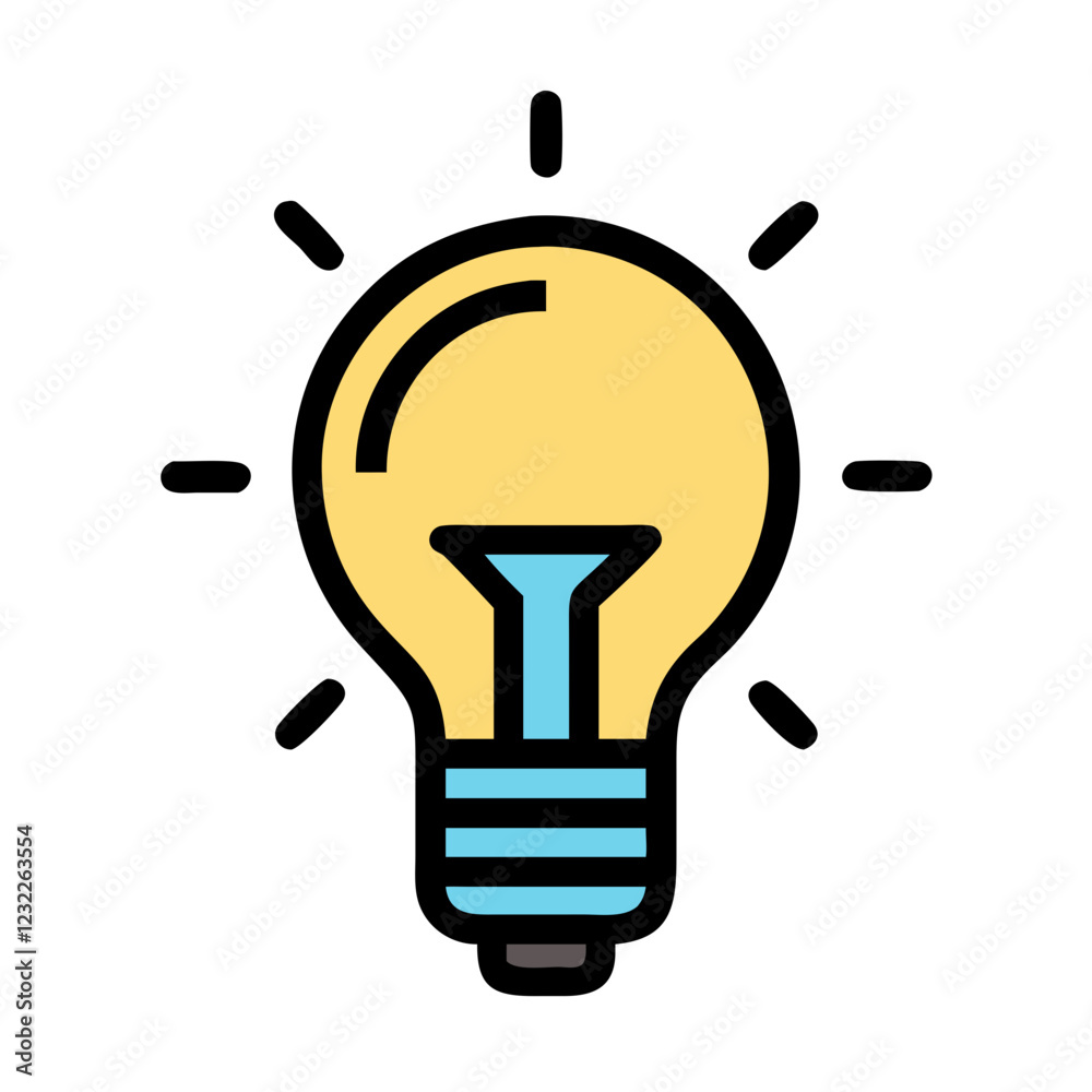 Energy and Innovation Symbol: Lightbulb Vector Icon Energy and Innovation Symbol: Lightbulb Vector Icon