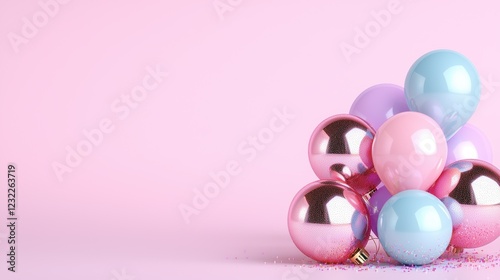 Colorful balloons for a festive celebration. photo