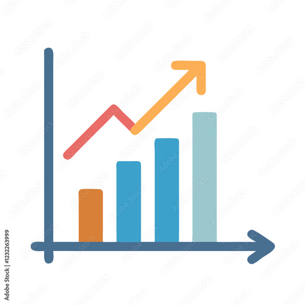 Economic Growth Vector: Stylish Bar Chart Design Economic Growth Vector: Stylish Bar Chart Design