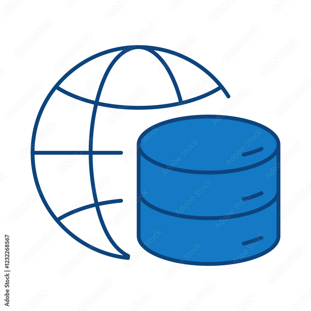 Data Analysis Blue Line Icon. Database Big Data Analytics Server Infographic Pictograms Security Digitalization Processing Editable Stroke Vector Icon Data Analysis Blue Line Icon. Database Big Data Analytics Server Infographic Pictograms Security Digitalization Processing Editable Stroke Vector Icon