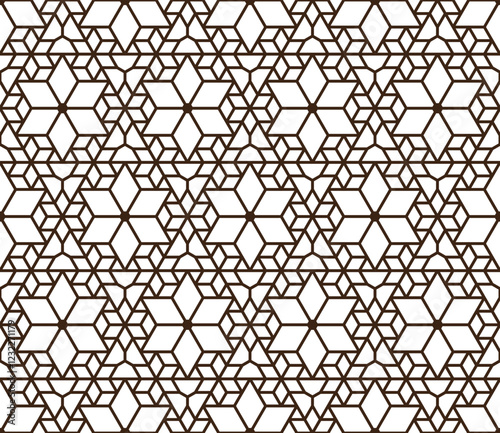 Seamless girih pattern. Girih 6. Traditional Islamic Design. Mosque decoration element. Seamless geometric pattern. Seamless islamic pattern. Background vector illustration. Morocco seamless vector pa