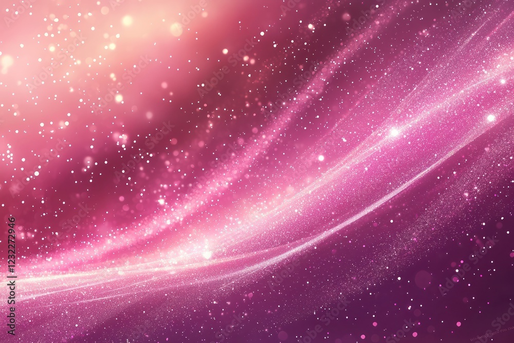 Obraz premium A dreamy pink glitter texture abstract background with delicate sparkles and a smooth, blurred effect, creating a soft and enchanting atmosphere.