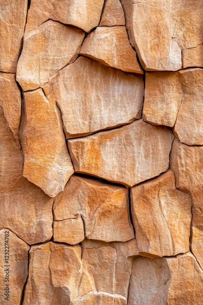 Fototapeta premium Textured Brown and Tan Polygonal Surface Close Up