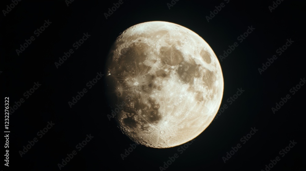 Illuminating the night sky with a brilliant moon in deep darkness Illuminating the night sky with a brilliant moon in deep darkness