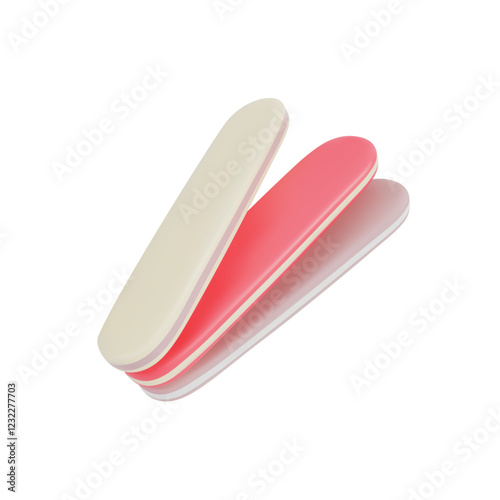 A rendering of a set of nail files or nail buffs. Vector 3d illustration on isolated white background