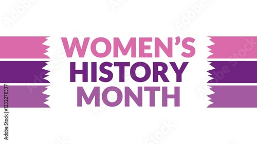 Women’s History Month text animation on a White background, celebrating women’s empowerment, achievements, and contributions throughout history.