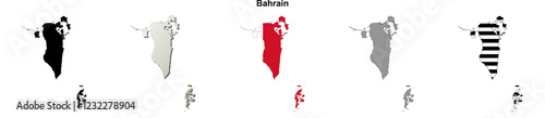 Bahrain outline map set