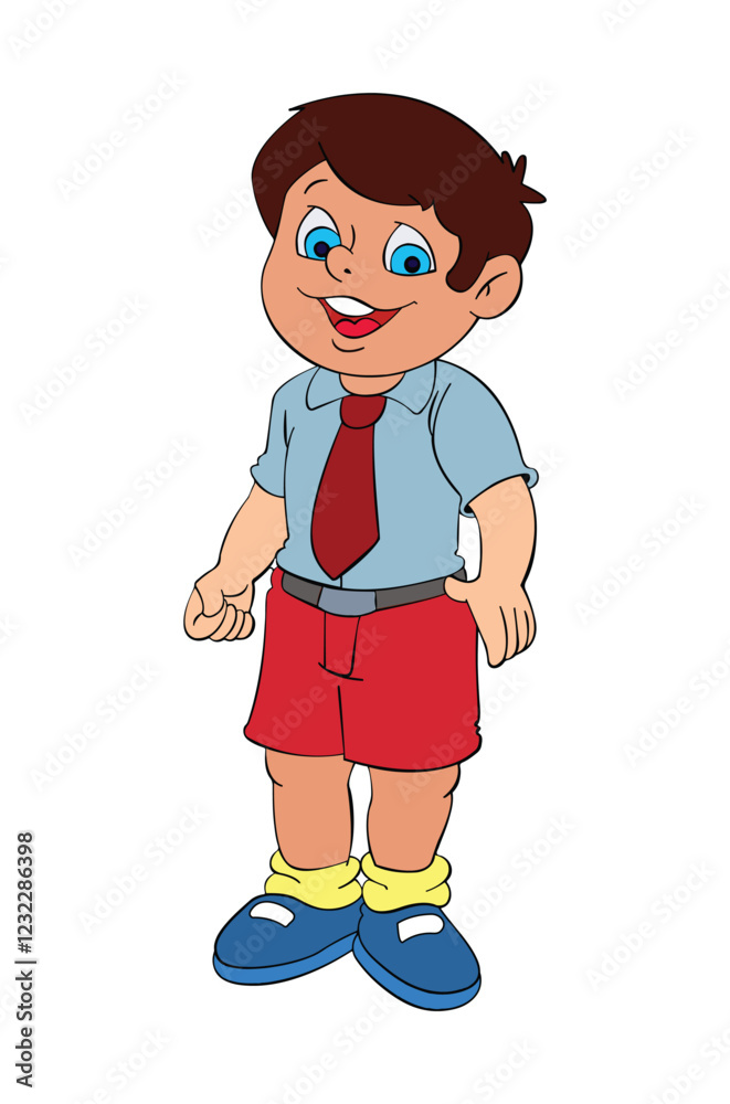 Obraz premium Little boy is smiling vector illustration
