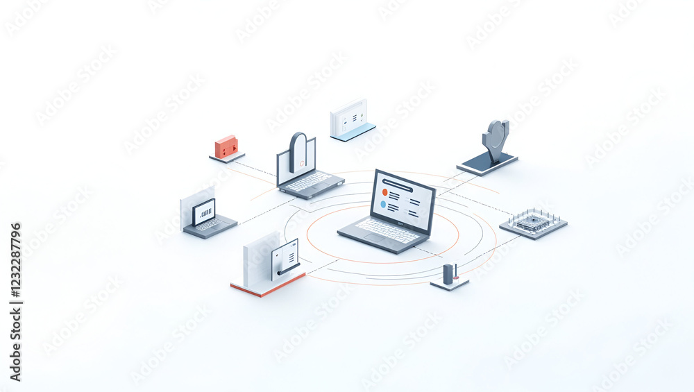 A computer sits at the center of the image, surrounded by an assortment of devices and icons, a bustling workspace, technology Flowchart showing the process of finance audit, on white background
A computer sits at the center of the image, surrounded by an assortment of devices and icons, a bustling workspace, technology Flowchart showing the process of finance audit, on white background