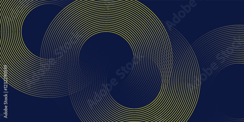 abstract blue gold stripe line, geometric circle texture background, futuristic technology, retro styled concept vector illustration eps10