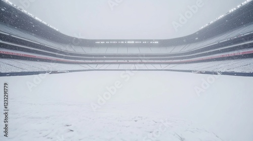 Snowed landscape with built structures in distance