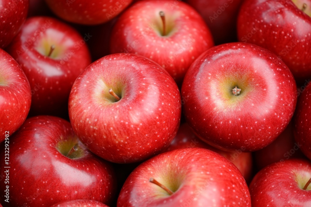 A lush orchard with trees heavy with ripe apples, their bright red fruit shining under the sunlight A lush orchard with trees heavy with ripe apples, their bright red fruit shining under the sunlight