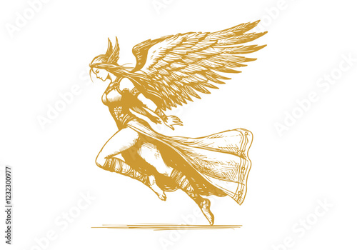 Valkyrie hand drawn sketch vector
