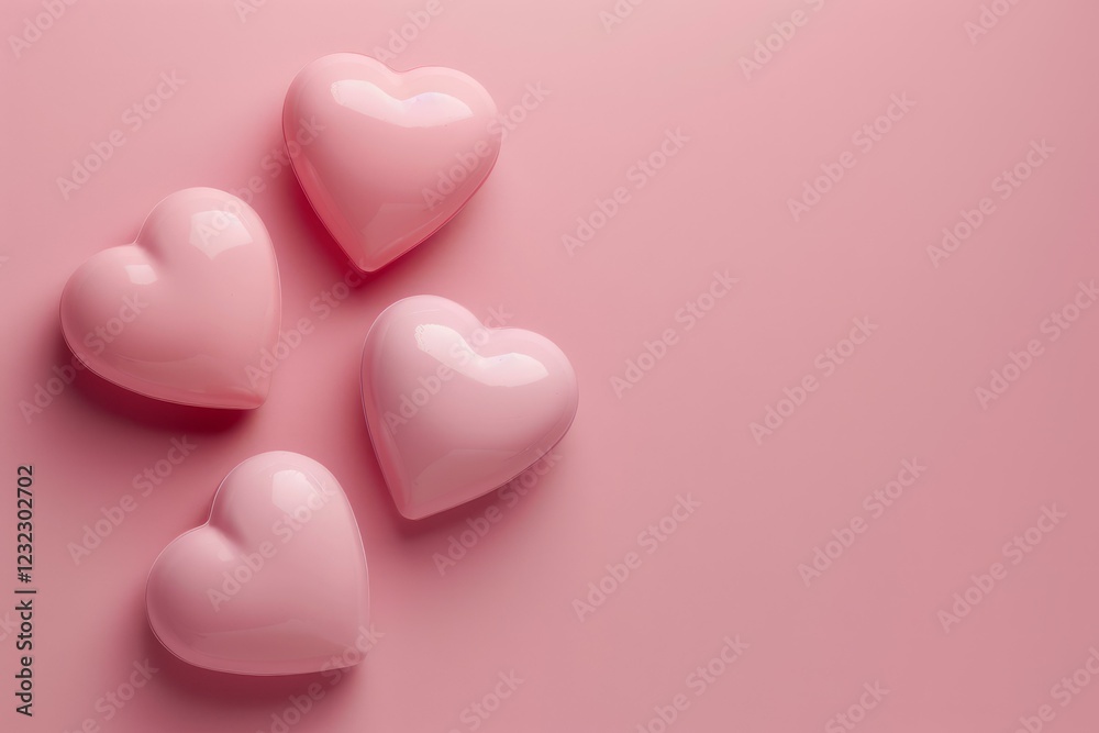 Pink hearts creating a romantic and tender atmosphere, ideal for valentine's day or any love themed occasion Pink hearts creating a romantic and tender atmosphere, ideal for valentine's day or any love themed occasion