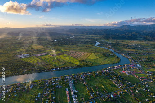 Navua River at sunset in south Fiji photo