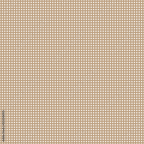 Seamless vector pattern small scale straight grid gingham plaid neutral beige and white textile 