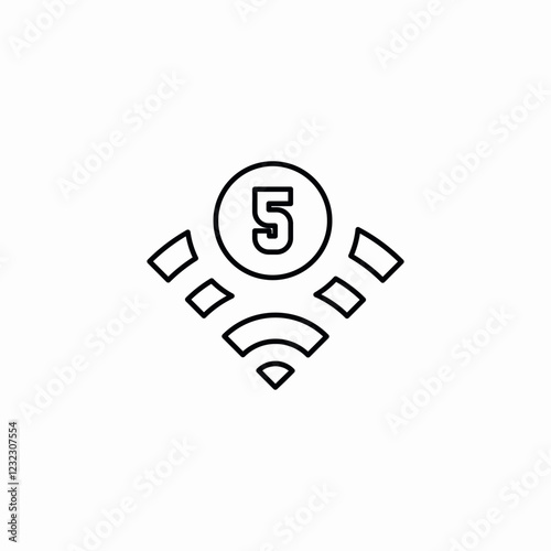 fifth generation signal icon sign vector