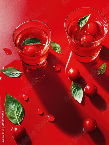 red currant in glass