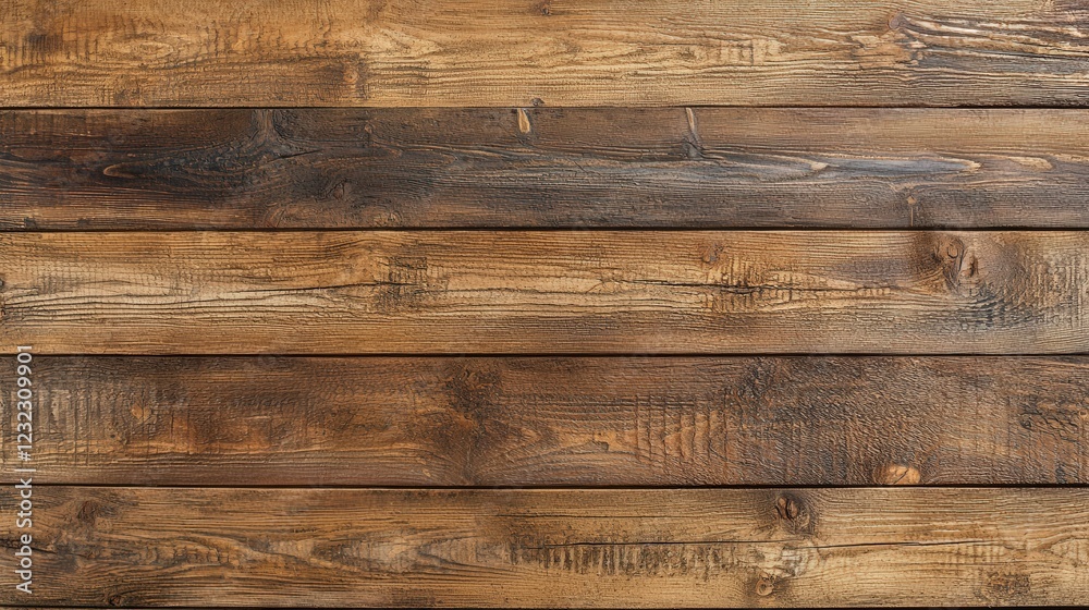 Naklejka premium Rich Brown Wooden Planks, symbolizing rustic charm and natural warmth. Ideal for backgrounds in home decor, carpentry, and nature-themed projects.