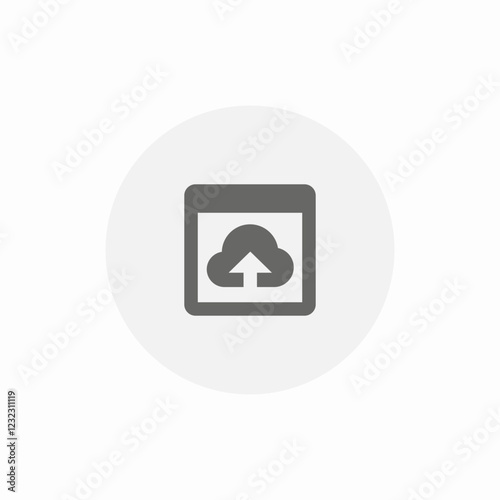 web tab cloud upload icon sign vector