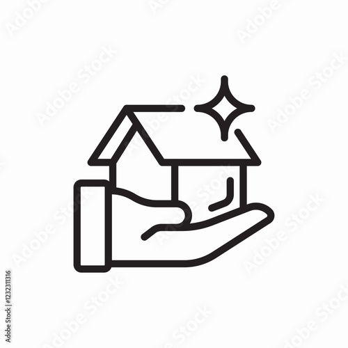 Clean house home icon vector sign